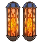 Solar Flame Wall Lights Outdoor, 74 Led Flickering Sconces, Sola.... Fixed Price $56.43.