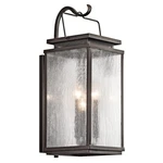 Kichler Manningham Outdoor Wall 3LT, Olde Bronze, Clear Seeded - 49386OZ. Fixed Price $554.99.