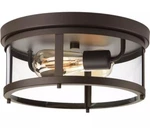 Gunther Collection Antique Bronze 2-LIGHT Outdoor Flush Mount By Progress Lighti. Fixed Price $59.95.