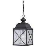 Nuvo Wingate 1 Light Outdoor Hanging Fixture, Clear Glass, Text. Black 60-5624. Fixed Price $259.99.