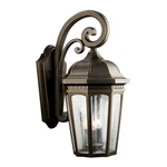 Kichler Courtyard Outdoor Wall 3LT 10.25X22.25", Rub Bronze, Clear Seed - 9034RZ. Fixed Price $454.99.