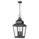 Z-lite 4 Light Outdoor Chain Mount Ceiling Fixture, Sand Black. Fixed Price $605.20.