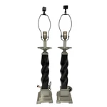 Uttermost Table Lamps Set Twist 32 Antique Black Satin Nickel Carolyn Kinder. Fixed Price $199.80.