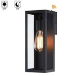 Hukoro Cali Utdoor Dusk-to-dawn Sensor Wall Light W/ Black Finish Glass Shade. Fixed Price $29.78.