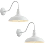 Goalplus 2 Pack 14IN Barn Gooseneck Outdoor Wall Light Farmhouse White Sconce. Fixed Price $92.21.