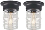 Westinghouse 66919 Matte Black Single Jelly Jar Flush Mount Light Fixture - 2 Pk. Fixed Price $44.67.