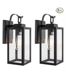 Pia Ricco 1-LIGHT Matte Black Hardwired Outdoor Fixture Wall Lantern 2-PK. Fixed Price $39.99.