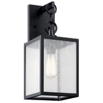 Kichler Lahden 17" Outdoor Wall Light, Black/clear Seeded - 59006BKT. Fixed Price $199.99.