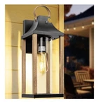 Roravilila Dusk To Dawn Outdoor Light Fixture Rustic Wood 17 Cylindrical Glass. Fixed Price $43.99.