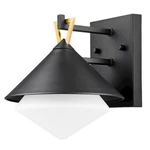 Acclaim Lighting Edmore 1LT 9" Outdoor Wall Mount, Black/gold/opal - 1044BK. Fixed Price $100.00.