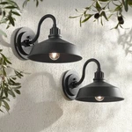 Arnett Rustic Outdoor Wall Light Fixtures Set Of Black Dusk Dawn 10 1/2". Fixed Price $249.95.