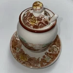 Vintage Nasco Mountain Woodland Jelly Jar With Lid & Underplate Brown.... Fixed Price $20.00.