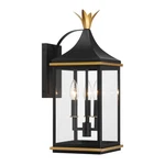 Matte Black Textured Gold Outdoor Wall Sconce From The Simpson Collection. Fixed Price $298.00.