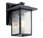 Kichler Capanna 10.25" 1-LIGHT Textured Black Outdoor Wall Lantern Sconce New. Fixed Price $41.45.