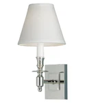 Norwell 5120-PN-WS Wall Light Sconce Polish Nickel Finish With White Shade. Fixed Price $58.00.