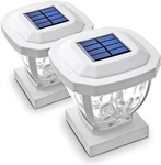 Home Zone Security 12-LUMEN-EACH 4X4 Solar Led Post Cap Lights Packs White. Fixed Price $32.03.