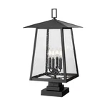 Z-lite Rainer 4LT 13.5" Outdoor Pier/square, Black/seedy 5015PHBS-SQPM-BK. Fixed Price $496.00.