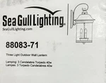 Sea Gull 88083-71 Light 20 Inch Antique Bronze Outdoor Wall Lantern. Fixed Price $399.99.