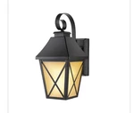 Hampton Bay 16.3 In Midnight Black Led Outdoor Flicker Flame Wall Lantern Sconce. Fixed Price $70.00.