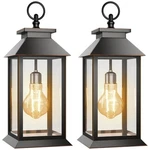 Solar Lanterns Outdoor, Hanging Glass Lights LARGE-2PACK. Fixed Price $85.81.