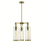 Aged Gold Three Light Outdoor Chandelier From The Yasmin Collection. Fixed Price $578.00.
