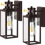 2 Pack Motion Sensor Outdoor Wall Sconce, Waterproof Bronze Garage Lights. Fixed Price $133.99.
