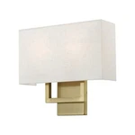 Livex Pierson 2 Light Ada 13" Sconce, Antique Brass/oatmeal/white 50994-01. Fixed Price $155.96.
