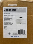 Kichler Shailene 18 In. 3-LIGHT Black Round Semi Flush Mount Microfiber Shade. Fixed Price $77.21.