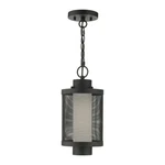 Livex Nottingham 17.5" 1-LT Outdoor Pendant Lantern, Black/mesh/opal 20685-14. Fixed Price $299.96.