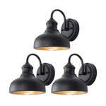 3 (1+2) Pack 7" Dome Matte Black Outdoor Gooseneck Barn Light For Farmhouse, .... Fixed Price $151.15.