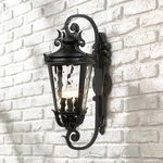 Casa Marseille Country Cottage Outdoor Wall Light Fixture Black Scroll 27 1/2". Fixed Price $249.95.