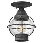 Hinkley Lighting Cape Cod 1 Outdoor Flush Mount, Aged Zinc - 2203DZ. Fixed Price $199.00.