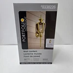 Portfolio Polished Brass Finish 1-LIGHT Outdoor Wall Lantern #0338226 New. Fixed Price $15.95.