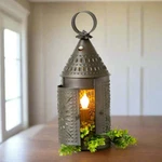 Primitive Colonial Punched Tin 15-INCH Electric Revere Lantern. Fixed Price $129.00.