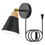 Wall Sconce With Metal Shade, Plug Switch, Indoor Decor Mount Swing Arm .... Fixed Price $47.17.