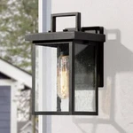 Matte Black Outdoor Wall 1-LIGHT With Seedy Glass By Lnc. Fixed Price $47.99.