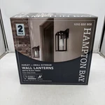 2PK Hampton Bay Hurley Matte Black Outdoor 1-LIGHT Wall Lantern Sconce -new-. Fixed Price $45.00.