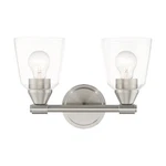 Livex Catania Light Vanity Sconce, Brushed Nickel/hand Blown Clear 16782-91. Fixed Price $165.96.