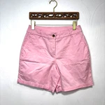 Kim Rogers Chino Golf Shorts Mom Style Light Pink Solid Flat Front Casual Resort. Fixed Price $6.49.