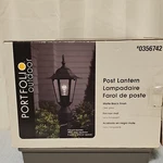 Portfolio Outdoor Post Lantern Matte Black Finish Clear Glass 0356742. Fixed Price $47.99.