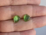 Green Sea Glass Tiny Stud Earrings Surgical Steel Post Crystal. Fixed Price $9.95.