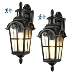 Dewenwils 2-PACK 16.8 In. Black Motion Sensing Dusk To Dawn Outdoor Wall Sconce. Fixed Price $64.99.