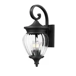Z-lite Davina 3 9" Outdoor Wall Light, Black/clear Ribbed 5016M-BK. Fixed Price $270.00.