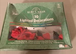 Vintage Kurt Adler Red Silk Roses Light Set 10 Indoor Outdoor Nos. Fixed Price $20.60.