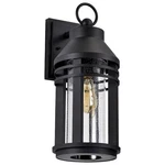 Nuvo Lighting Wilton 8" Wall Lantern, Black/clear Seeded 60-8103. Fixed Price $246.99.