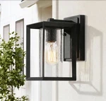 Uolfin Craftsman Rectangle Porch Outdoor Wall Sconce Black Light W/ Seeded Glass. Fixed Price $36.00.