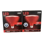 Two Feit Electric Red Led PAR38 Flood Light Bulb 5W Weatherproof Outdoor New. Fixed Price $24.95.
