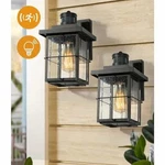 Lnc Mill Modern 1-LIGHT Black Motion Sensor Dusk To Dawn Outdoor Wall Lantern. Fixed Price $119.00.