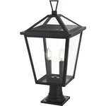 Outdoor Pole Light Fixture Ex Large Clear Glass Black Porch Walkway Lantern 24". Fixed Price $237.59.