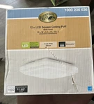 New Box Hampton Bay Dimmable 12" Led Square Ceiling Puff Light 1000236636. Fixed Price $20.00.